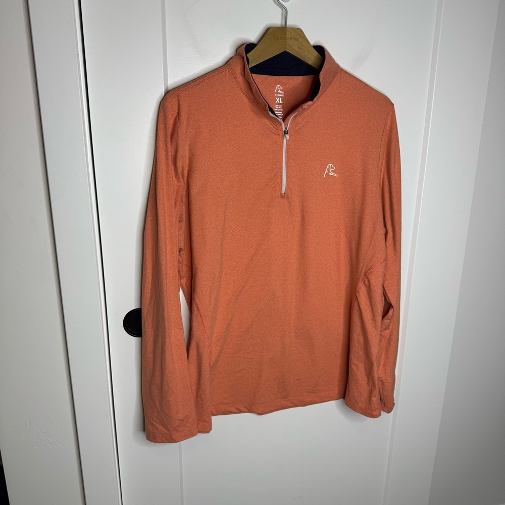 Rhoback Heather Orange Performance Q-Zip Pullover Size XL